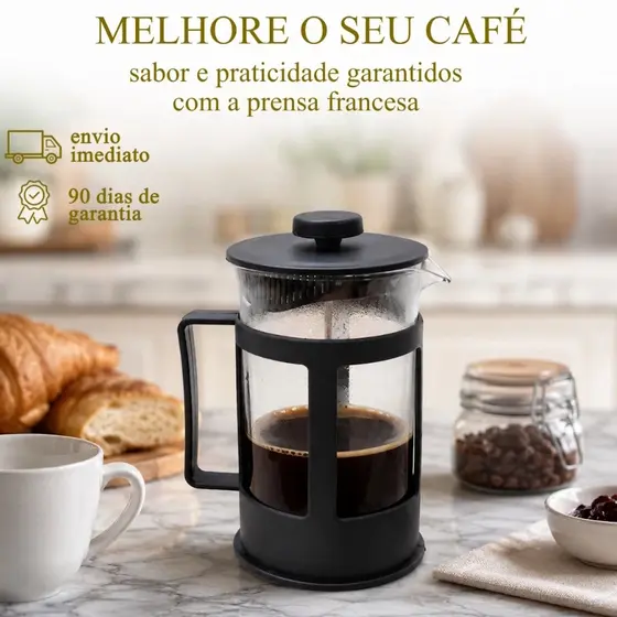 Cafeteira Prensa Francesa 650ml Café Cremeira Expresso Leite Cremoso Casa Dex