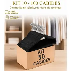 Kit 10/50/100 Cabides De Veludo Preto Slim Resistente Antideslizante Rotação 360° Ultrafino Moderno