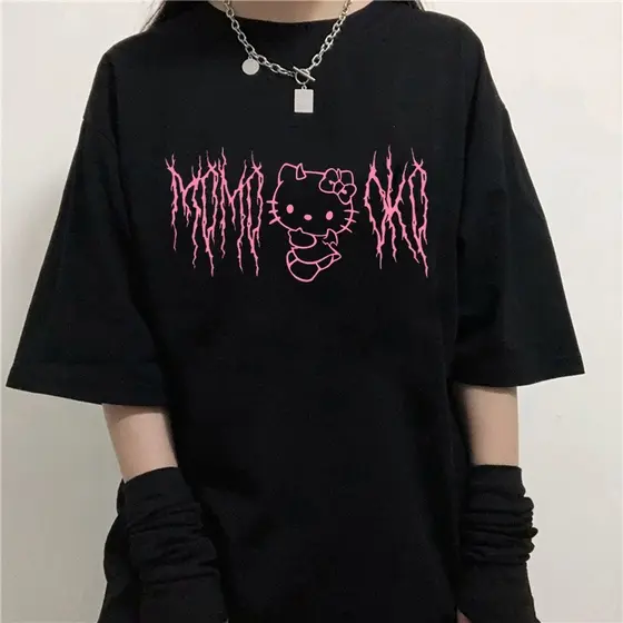 Camiseta Feminina 100% Algodão Estampa hello kitty kuromi Confortável Estilosa