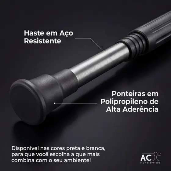 Varão Para Box Extensor Suporte Cortinas De 105cm A 120Cm