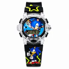 Relógio Musical Infantil Sonic Hedgehog Digital Menino Sega Pulseira Silicone Divertido Ouriço Azul Top