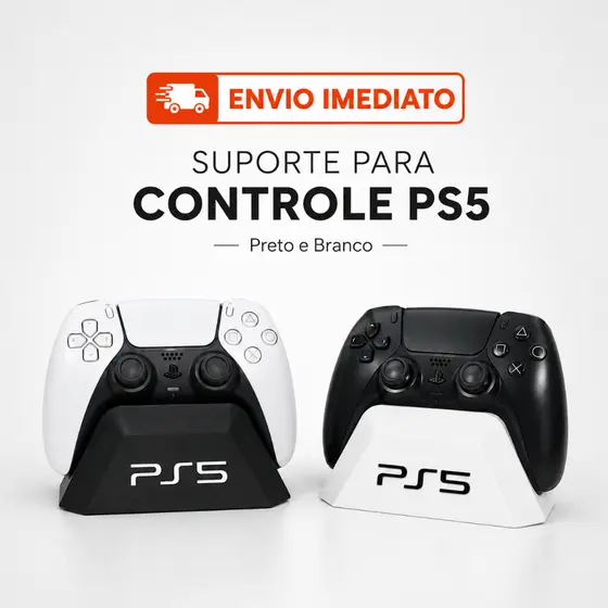 Suporte para Controle PS5 DualSense Base Organizadora Gamer Preto ou Branco