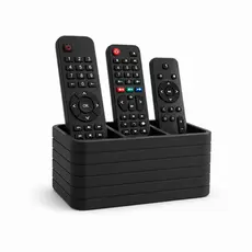 Organizador Porta Controle Remoto Universal 3 Divisórias Preto ou Branco – TV, Ar Condicionado, Ventilador