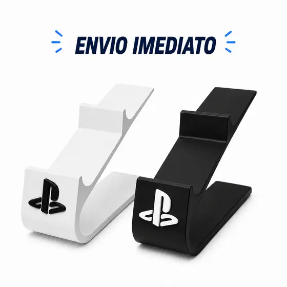 Suporte Duplo para Controle PS5 Preto ou Branco | Base Organizador Antiderrapante para 2 Controles DualSense