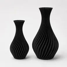 Kit 2 Vasos Decorativos Modernos Espiral Preto Branco Sala Quarto Escritório 15cm 18cm