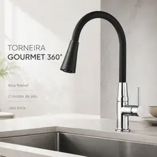 Inox Prata Torneira Cozinha parede chuveiro com rotação de 360° Cozinha Luxo Parede Promoção