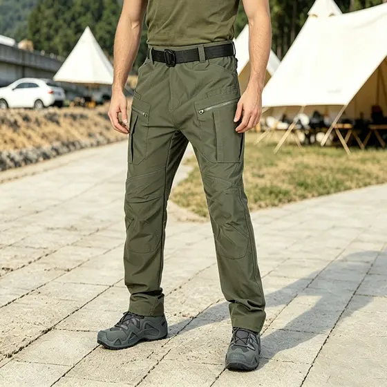Calça Tática Masculina À Prova D'água E Vento Resistente A Desgaste com Bolsos Múltiplos unissex