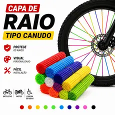 Capa de Raio Canudo Bike 36 72 Unidades Colorido Universal Bicicleta Moto Cadeira de Rodas