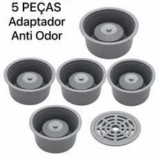 5 Adaptadores Ralo Anti Mau Cheiro De 10cm Porta Grelha Anti Odor e Tira Cheiro Ruim Sem Obra Fácil Instalação