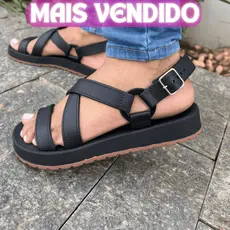 Sandalia Papete Feminina Casual e Confortável Leve e Macia com Tiras Cruzadas - Dunas