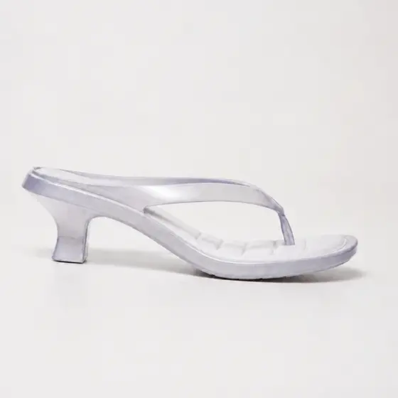 Tamanco Feminino Salto Taça Baixo 5 CM Crystal Palmilha Confortável
