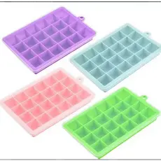 Forma de Gelo em Silicone com Tampa – 24 Cubos Flexíveis, Livre de BPA