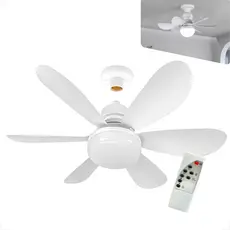Ventilador De Teto Silencioso Econômico Com Luz Led Lâmpada Top Embutida 3 Cores Ajustáveis Modos Timer Controle Remoto