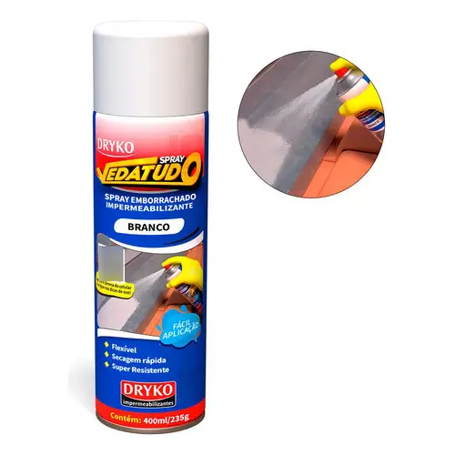 Spray Vedatudo Vazamentos De Agua Reparo Telha Laje Calha Branco 400mL