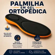 Palmilha Gel Ortopédica Alivia Dores Nos Pés Anatômica Para Várias Horas de Trabalho