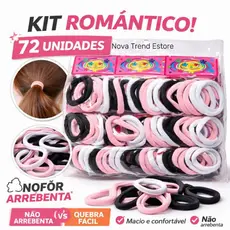 Kit Xuxinha 72/144 Unidades – Elástico de Cabelo Colorido Sem Metal