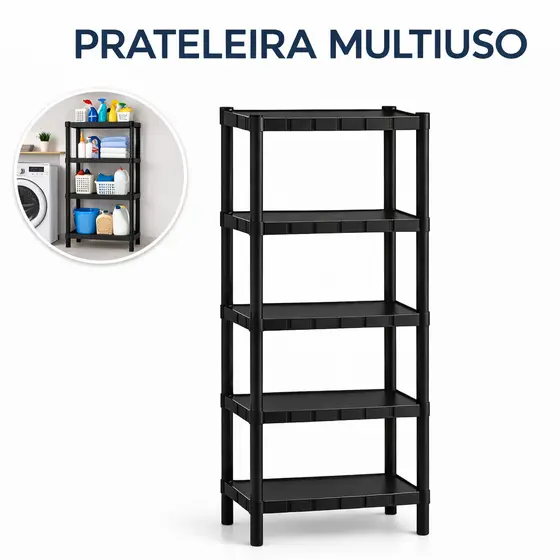 Estante 5 Prateleiras Modular Multiuso Organizadora Resistente Até 7 Andares Com pezinho