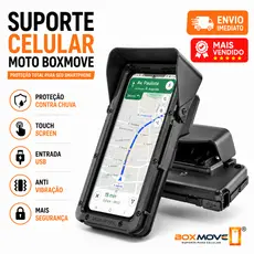 Suporte Celular Moto Entregador iFood Impermeável Antichuva Antifurto BoxMove