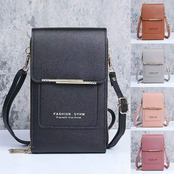 Bolsa Couro Ombro Feminina Tocar Touch Cellular Multiuso