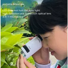 Microscópio De Mão Portátil Com Zoom 60X-120X Para Plantas Infantis