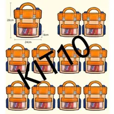 KIT10 Saco selado em forma de mochila de cartoon, saco de lanche portátil para crianças.