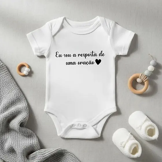 Body Infantil Bebe Branco Manga Longa Divertido Frases Revelação Gravidez Surpresa Unissex