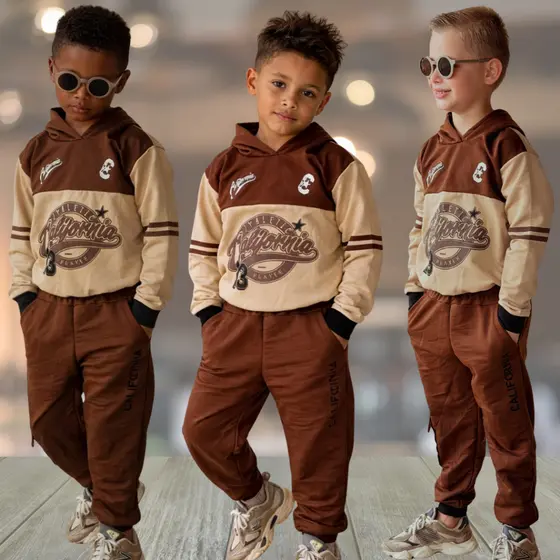 Conjunto Infantil Masculino Moletinho com Capuz Kit Blusa + Calça