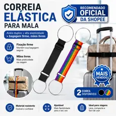 【Correia de Fixação para Mala】Correia Elástica Dupla Multiuso para Malas, Ajustável e Resistente, Bagagem Firme e Mãos