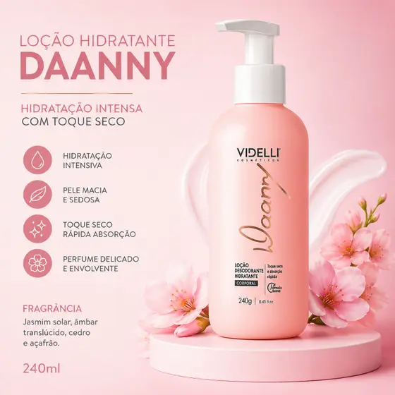 Loção Hidratante Corporal Daanny 240ml Toque Seco Perfumada Forbelle Professional
