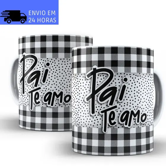 Caneca Dia dos Pais Personalizada de Porcelana para Presente Xícara Feliz