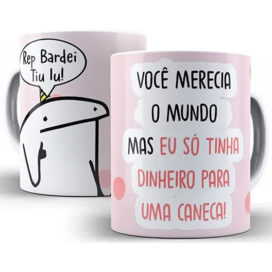 Caneca De Aniversário Flork Meme 325 Ml De Porcelana para Presente Personalizada