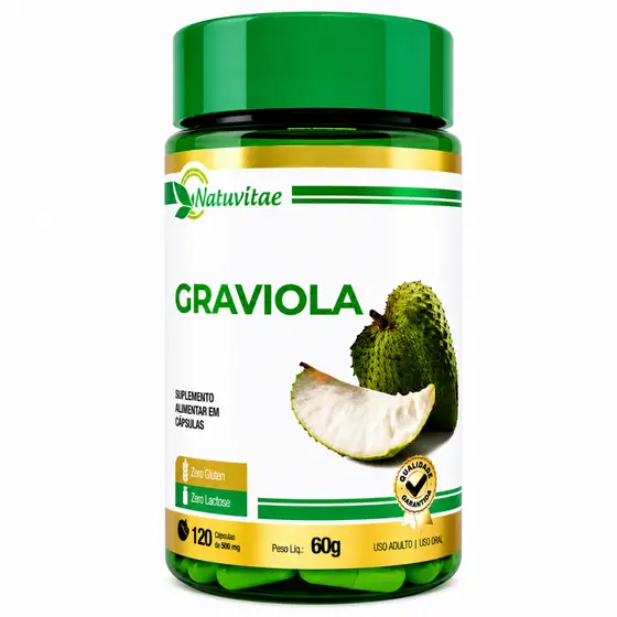 Natuvitae Graviola 120 Cápsulas 500mg Suporte ao Bem-Estar e Qualidade de Vida