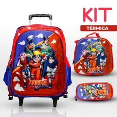 KIT Mochila escolar infantil Com Lancheira Termica e Estojo Reforçado