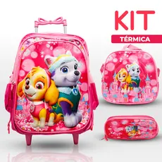 KIT Mochila escolar infantil Com Lancheira Termica e Estojo Reforçado