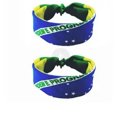 Bandana  Brasil Lenço Feminino e Masculino Unissex Verde e Amarelo Algodão Moda Copa do Mundo