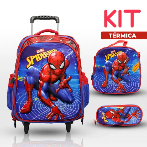 KIT Mochila escolar infantil Com Lancheira Termica e Estojo Reforçado