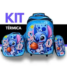KIT Mochila escolar infantil Com Lancheira Térmica e Estojo Reforçado