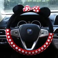 Carro dos desenhos animados capa de volante criativo bonito alça do carro luvas inverno pelúcia volante capa anticongela