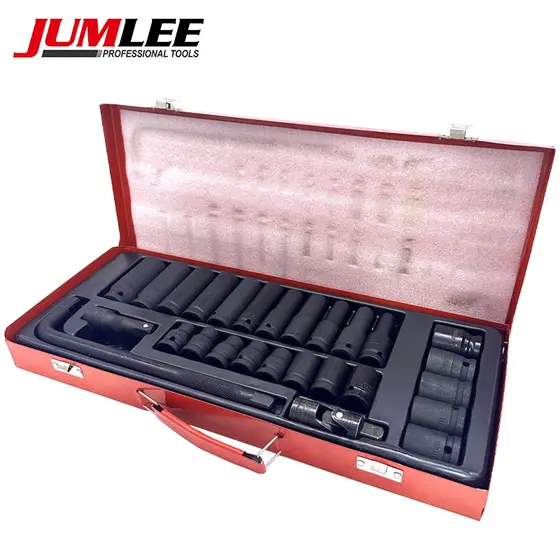 Kit Soquete de Impacto 27 Peças 1/2" para Chave Pneumática e Elétrica