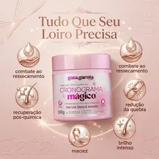 Mascara de Tratamento Cronograma Capilar para Cabelos Loiros, com Luzes Gata Garota 3 em 1 500G