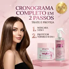 Kit de Cronograma Máscara Desmaia Cabelo e Protetor Térmico Gata Garota Ultra Hidratação