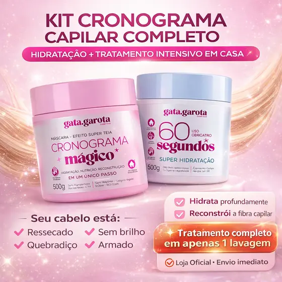Kit de Máscara Hidratação para Cabelo Ressecado e Opaco Creme Desmaia Cabelo