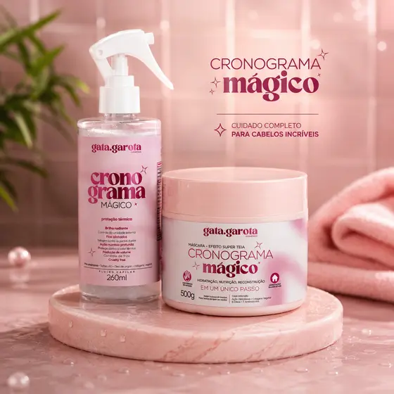 Kit SOS Cabelo Ressecado – Máscara Desmaia Cabelo + Protetor Térmico