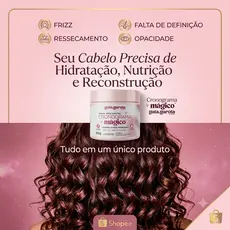 Máscara Creme de Tratamento para Cronograma para Cabelo Cacheado e Ondulado Gata Garota