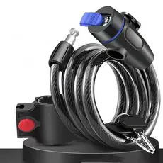 Cadeado Trava com Cabo de Aço - Antifurto - Trava para Bike, Capacete de Moto - Com Suporte