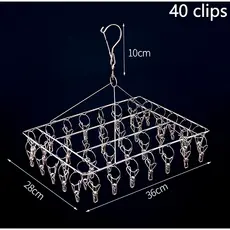 Varal Retrátil Inox com 40 Prendedores - Ideal para Roupas Íntimas e Peças Pequenas