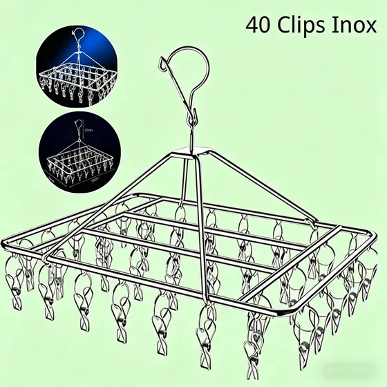 Varal 40 Prendedores Para Roupa Intima Para Calcinha Meia Cueca  Reforçado inox 08/10/20/30/40/60 Prendedores