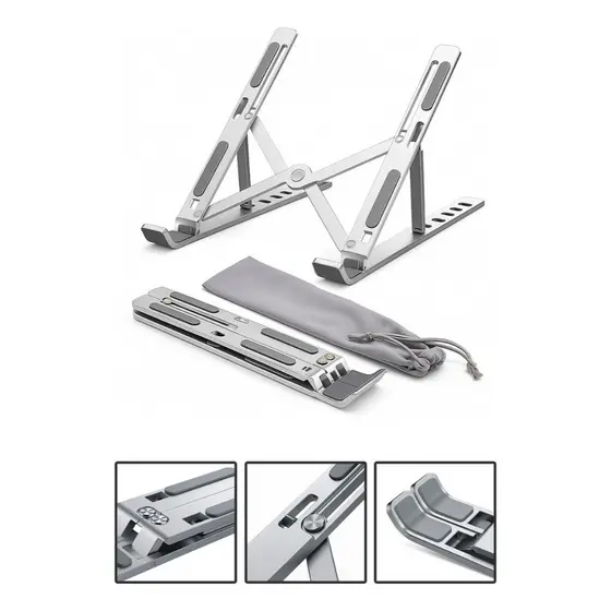 Laptop Suporte Base Notebook Tablet Alumínio Dobrável Portátil