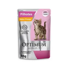 Ração Úmida Sachê para Gatos Filhotes Sabor Frango Optimum 85g