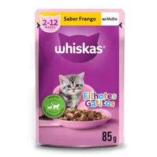 Ração Úmida Whiskas Sachê Frango ao Molho para Gatos Filhotes 85 g